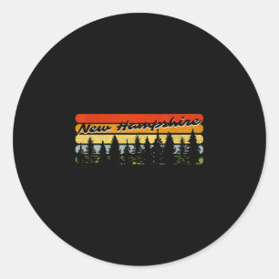 New Hampshire Forest Sunset Trees Cabin Aesthetic Classic Round Sticker