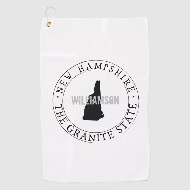 New Hampshire Golf Towel State Personalized (Front)