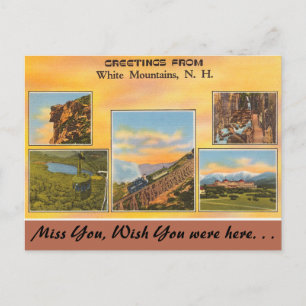 New Hampshire, Greetings from White Mountains Postcard