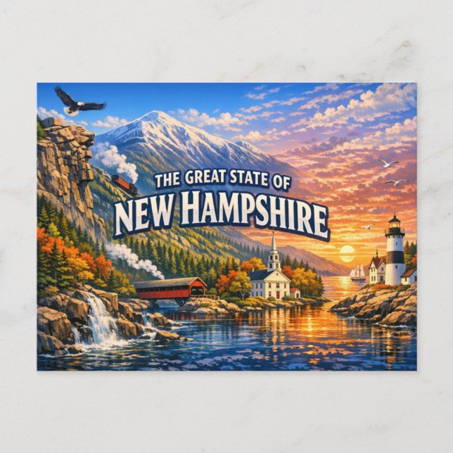 New Hampshire Greetings Postcard  (Front)