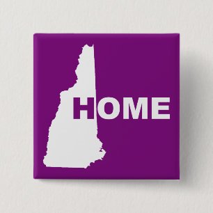 New Hampshire Home Away From State Button Badge