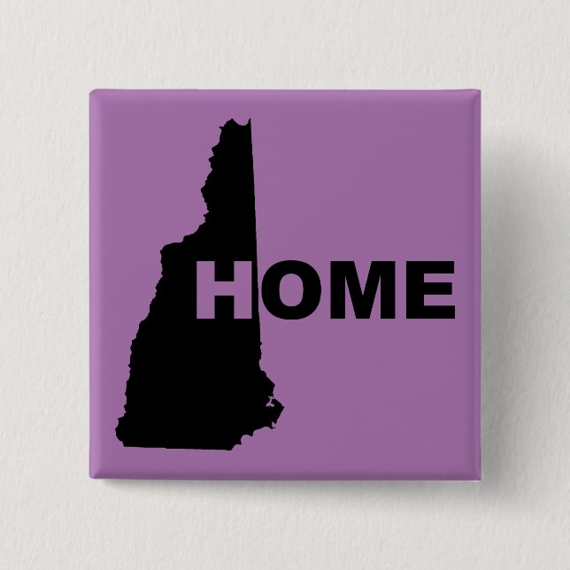 New Hampshire Home Away From State Button Badge (Front)