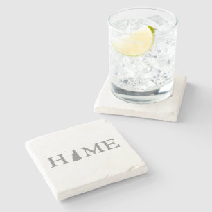 New Hampshire Home State Word Art Stone Coaster