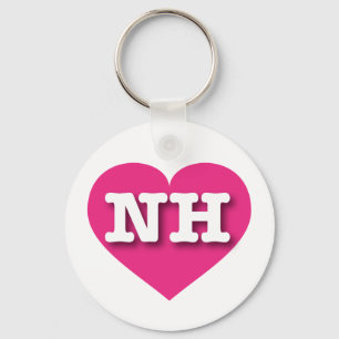 New Hampshire Hot Pink Heart - Big Love Key Ring