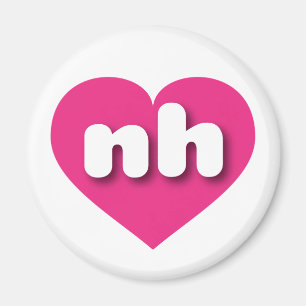 New Hampshire hot pink heart - mini love Magnet