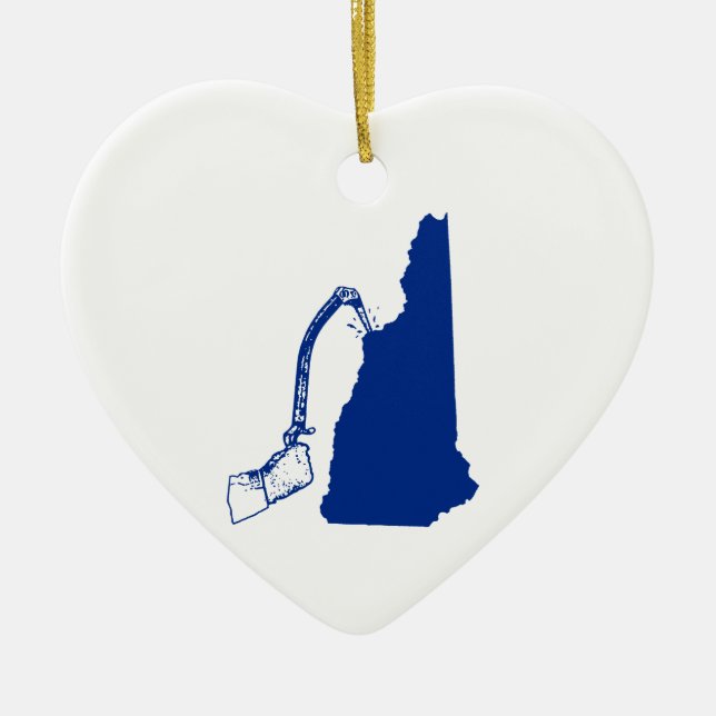 New Hampshire Ice Climbing Ceramic Tree Decoration (Front)