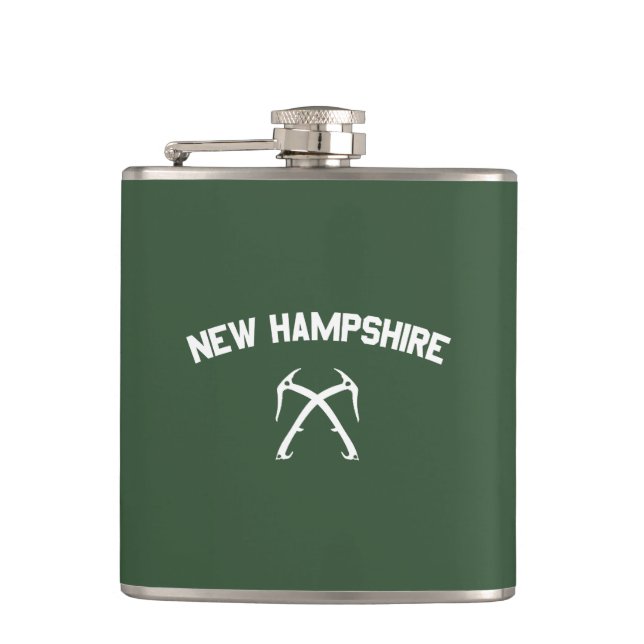 New Hampshire Ice Climbing Hip Flask (Front)