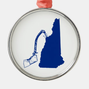 New Hampshire Ice Climbing Metal Tree Decoration