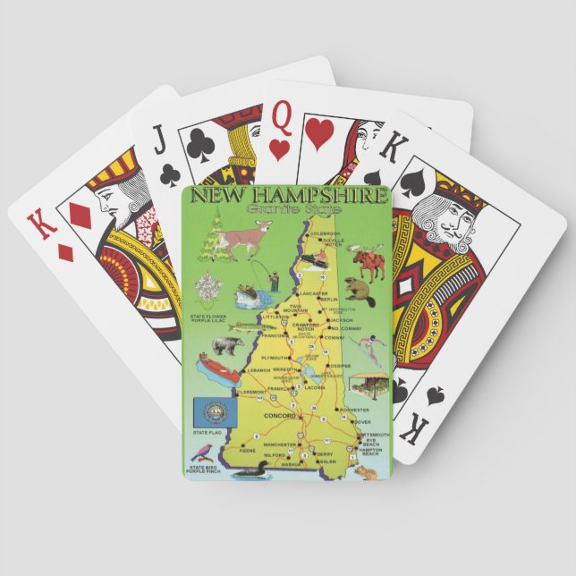  New Hampshire Illustrated  Map Playing Cards (Back)