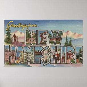 New Hampshire - Large Letter Scenes Poster
