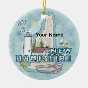 New Hampshire Lighthouse Ceramic Tree Decoration