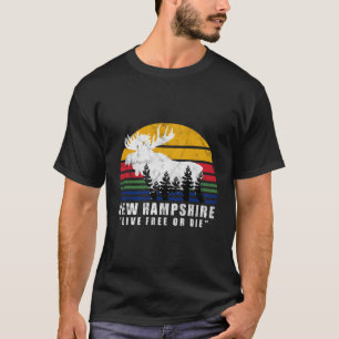 New Hampshire Live Free Or Die Moose Forest T-Shirt