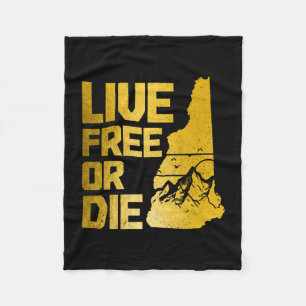 New hampshire live or die vintage mountains pride fleece blanket