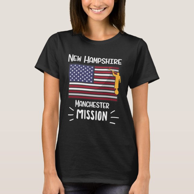 New Hampshire Manchester Mormon LDS Mission Missio T-Shirt (Front)