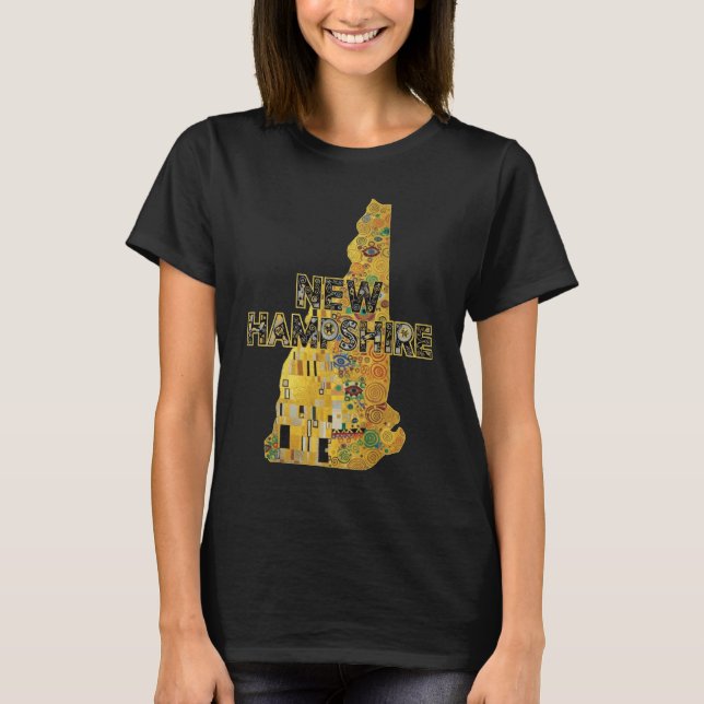 New Hampshire Map and Text T-Shirt (Front)