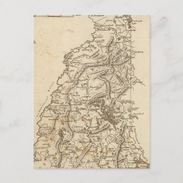 New Hampshire Map by Arrowsmith Postcard (Front)