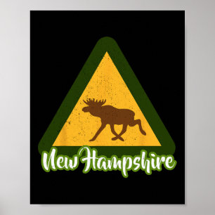 New Hampshire Moose Camping White Mountains Wildli Poster