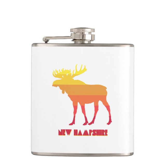 New Hampshire Moose Hip Flask (Front)