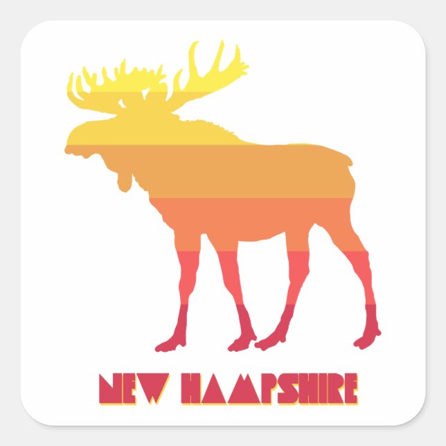 New Hampshire Moose Square Sticker (Front)