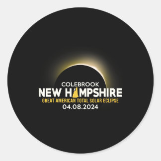 New Hampshire Nh Total Solar Eclipse 2024  Classic Round Sticker