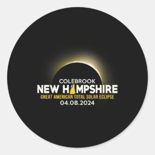 New Hampshire Nh Total Solar Eclipse 2024 Classic Round Sticker