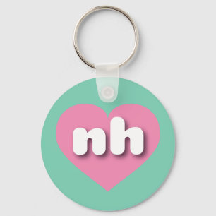 New Hampshire pink heart - I love nh Key Ring