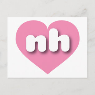 New Hampshire pink heart - I love nh Postcard