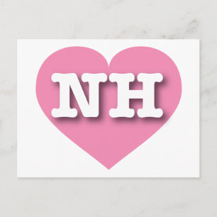 New Hampshire Pink Heart - I love NH Postcard