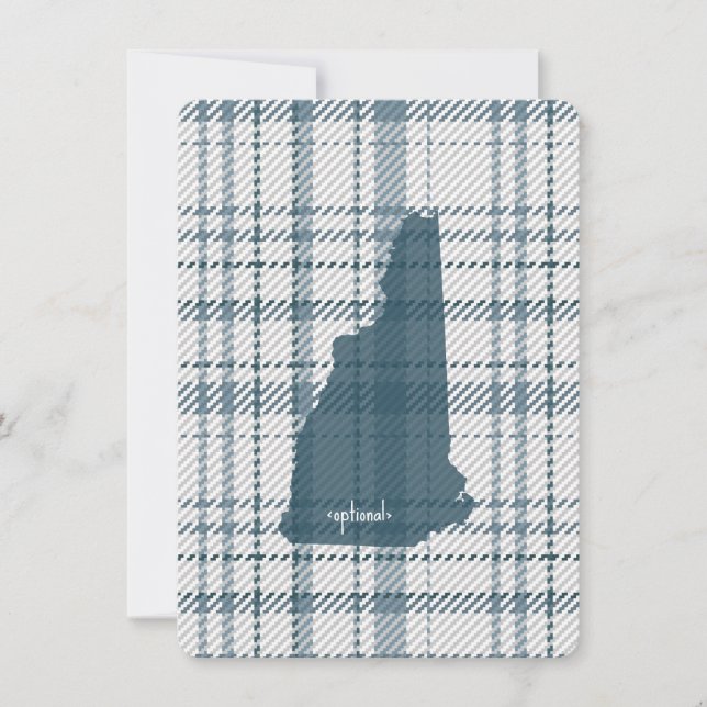 New Hampshire Plaid Flat Thank You Note Card  (Front)
