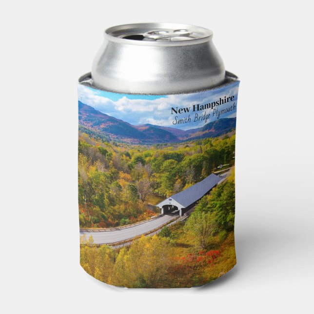 New Hampshire Plymouth Smith Bridge Can Cooler (Can Front)