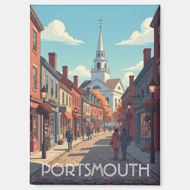 New Hampshire Portsmouth Travel Magnet (Front)