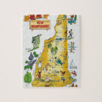 New Hampshire Postcard Map Jigsaw Puzzle