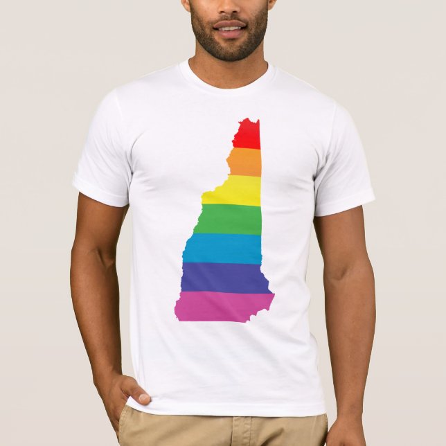new hampshire pride. striped. T-Shirt (Front)