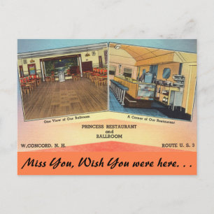 New Hampshire, Princess Restaurant, Concord Postcard