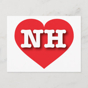 New Hampshire Red Heart - I love NH Postcard