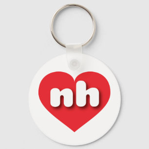 New Hampshire red heart - mini love Key Ring