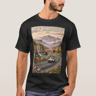 New Hampshire Road Trip Vintage Mountain Landscape T-Shirt