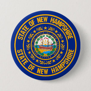 New Hampshire Round Emblem 7.5 Cm Round Badge