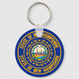 New Hampshire Round Emblem Key Ring