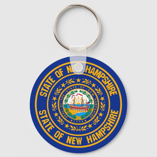 New Hampshire Round Emblem Key Ring (Front)