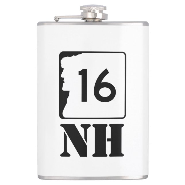 New Hampshire Route 16 Hip Flask (Front)
