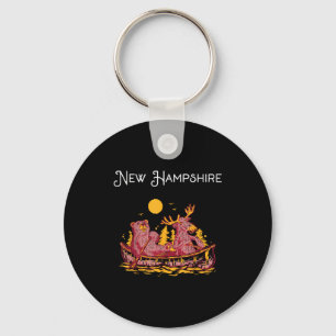 New Hampshire Shirt Funny Canoe Moose Elk Bear Lak Key Ring