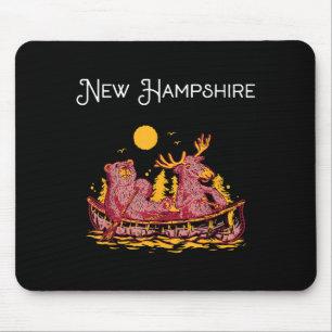 New Hampshire Shirt Funny Canoe Moose Elk Bear Lak Mouse Pad