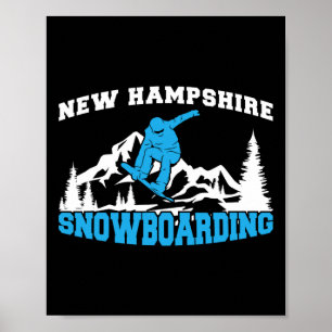 New Hampshire Snowboarding Winter And Mountain Spo Poster