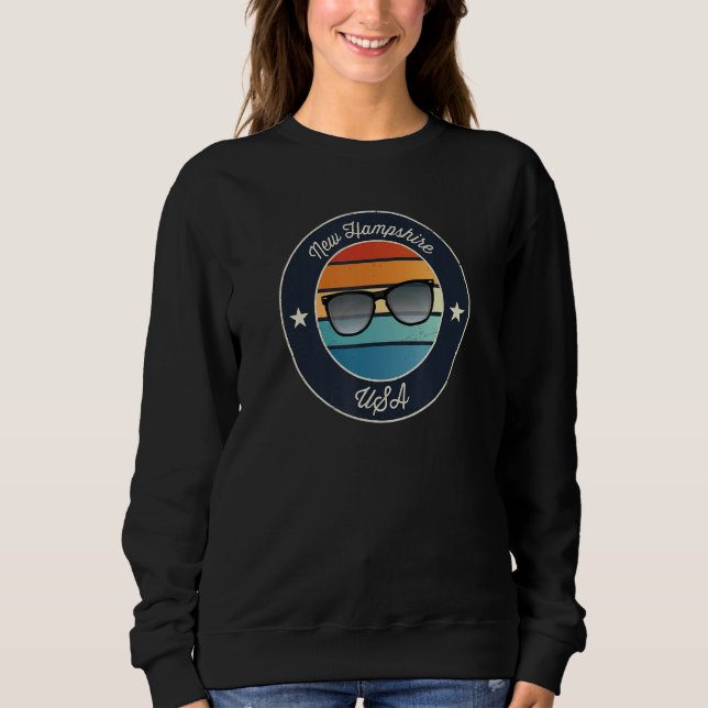 New Hampshire Souvenir Sunset Retro Sweatshirt (Front)