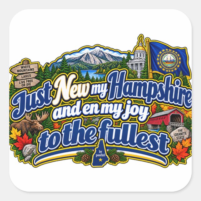NEW Hampshire Square sticker (Front)