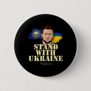 New Hampshire Stand With Ukraine Zelenskyy New Ham 6 Cm Round Badge