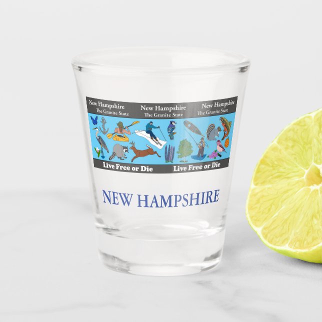 New Hampshire State Commemorative Shot Glass (Front)
