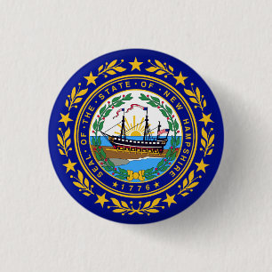 New Hampshire state flag 3 Cm Round Badge