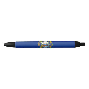 New Hampshire State Flag Blue Ink Pen